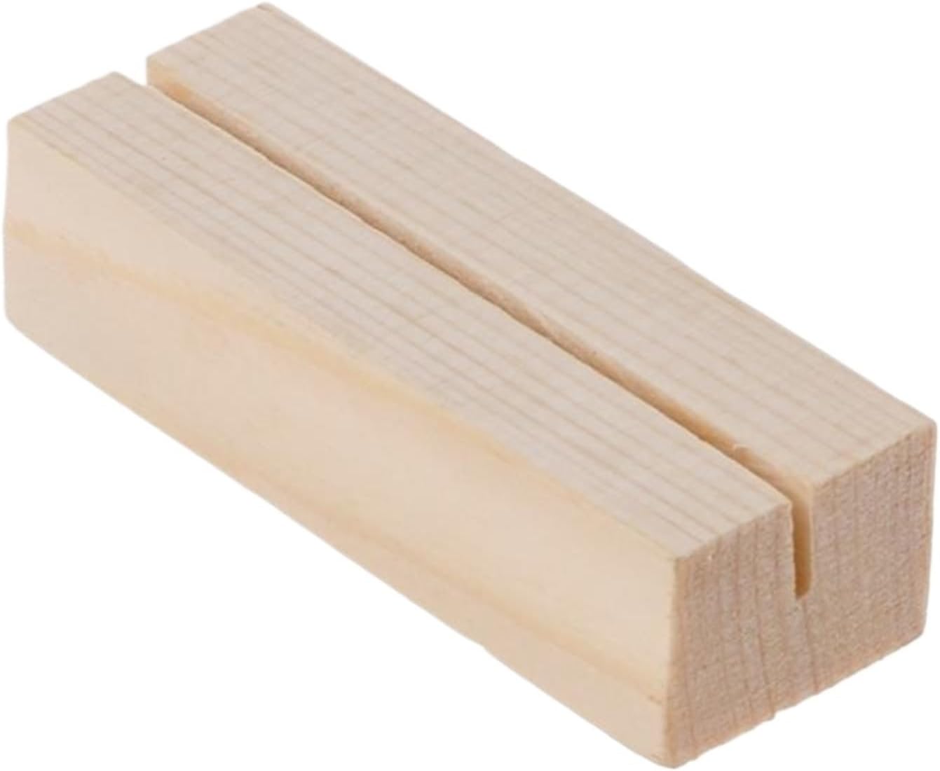 Wood Place Card Holder 5pcs Natural Wood Memo Clips Photo Holder Clamps Stand Card Desktop Message for Wedding Reception Party Decoration(L)