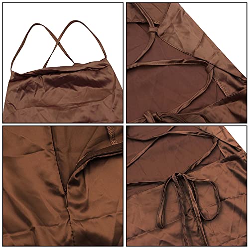 Image of JUMISEE Women Satin Ruched Lace Up Bodycon Mini Dress Sexy Backless Spaghetti Strap Party Dress for Cocktail Clubwear