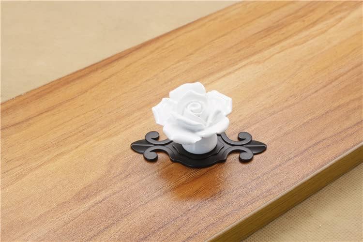 5 pcs European Style Ceramic Drawer Cabinet Cupboard Door Knob Furniture Handle With Metal Pad|Cabinet Pulls| - - (Color: 4)
