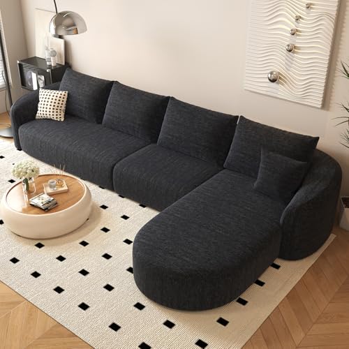 Settab 138.6" Modular Sectional Couches Luxury Modern Curved Back Sofa,Minimalist