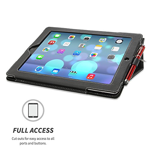 Snugg Ipad 2 (2011) Case Leather Cover Protective Flip Stand For Apple Ipad 2 (2011) (Black) #TOP3
