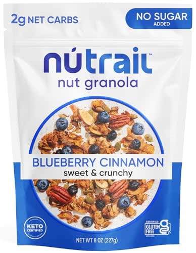 NuTrail Nut Granola Cereal, Blueberry Cinnamon, No Sugar Added, Keto,