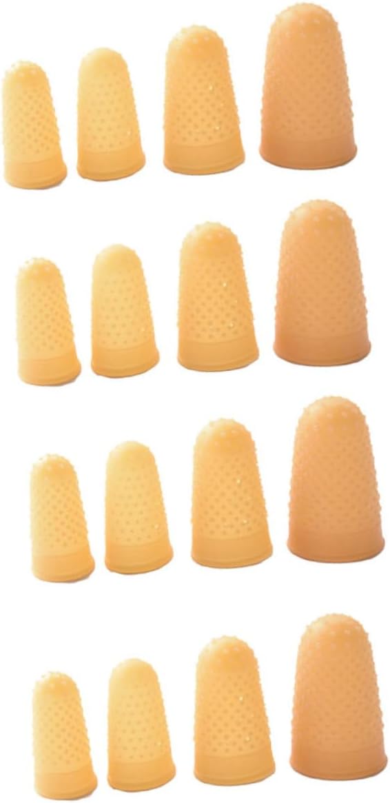 25pcs Gloves Without Fingertips Rubber Finger Protectors Gel Fingertip Covers Nail Polish Guards for Fingers Counting Helper