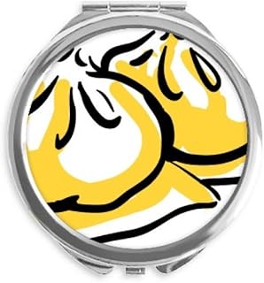 China Chinese Dish Delicious Pattern Hand Compact Mirror Round Portable Pocket Glass