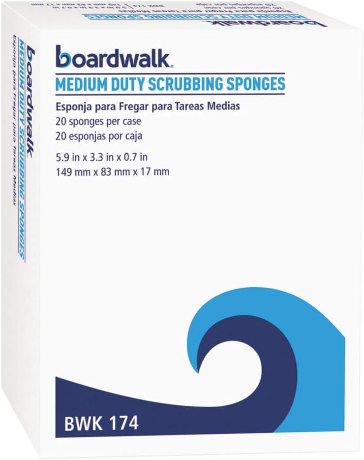 BWK174 - Height : 6.1 - Boardwalk Medium Duty Scrubbing Sponge - Carton of 20