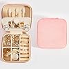 Smileshe Travel Velvet Jewelry Box with Mirror, Mini Gifts Case for Women Girls, Small Portable Organizer Boxes for Rings Earrings Necklaces Bracelets #5