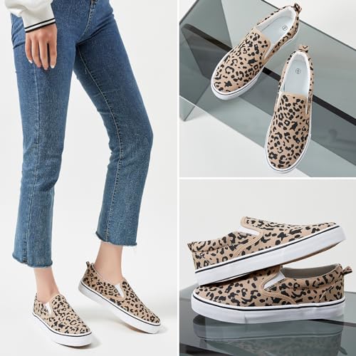 Image of Women's Canvas Slip On Sneakers Non Slip Loafers | low top non slip on walking breathable casual comfortable fashion tennis