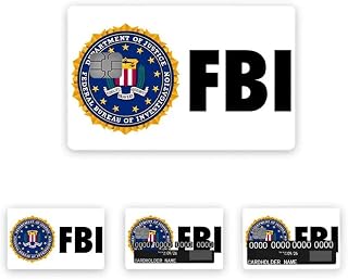 FBI Credit Card Sticker Set – Waterproof Chip-Compatible Vinyl Skins for Debit, Transit Cards, Wallet & Car Decor(B-8pieceset)