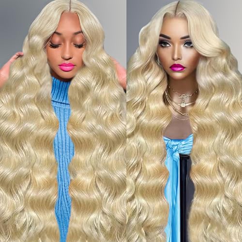 WAQI 34 Inch 613 Wig Human Hair 200 Density Blonde Wig Human Hair Body Wave 13x4 Lace Front Wigs Human Hair Pre Plucked Blonde 613 Wigs For Women