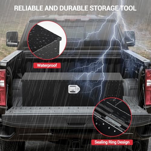 GarveeTech 39 in Aluminum Truck Tool Box, Truck Bed Storage Box with Security Lock and Wider Handles, Heavy Duty Waterproof Tool Box Organizer Chest for Pick Up Truck Rv Trailer - Black by GarveeTech - Image 3