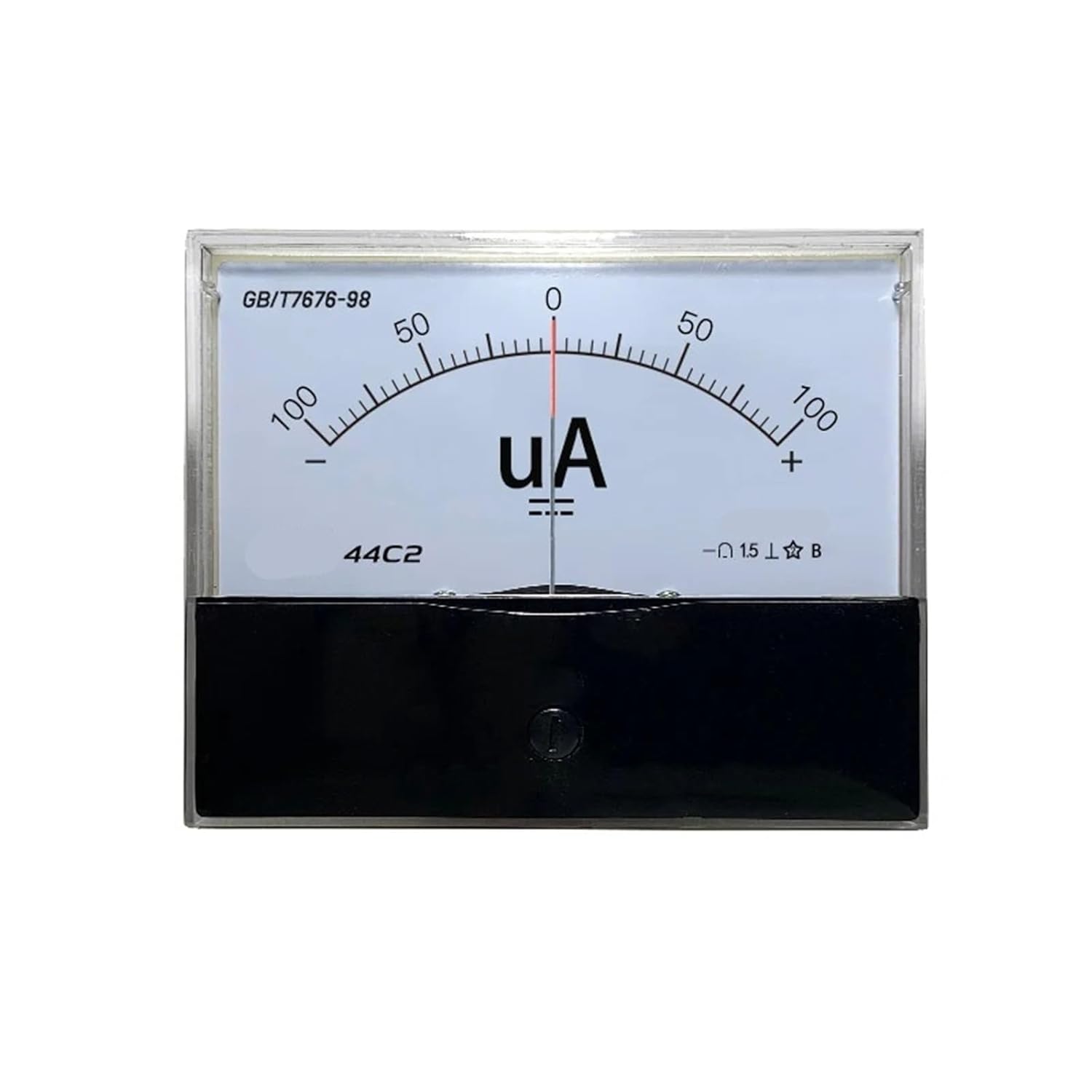 44c2 DC Positive Negative Ammeter ± 25ua 50mA Two Way Instrument 80 * 100mm 1Pcs(DC -100mA to 100mA)