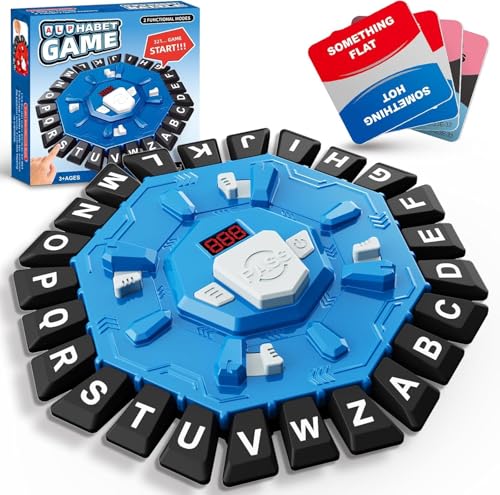 ROMINVIC Wortspiel Brettspiele für Kinder und Erwachsene mit 2 Modi 24 Tasten Buchstaben Familienspiel mit Interaktive Brettspiele Puzzlespiel für Partyspiele