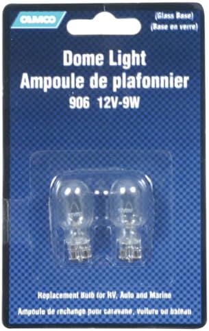 Camco 41233 12V-9W Glass Base 906 Dome Light Bulbs