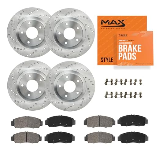 Max Advanced Brakes StyleMAX Front & Rear Brake Kit | Fits 2013-2019 Ford Explorer | Brake & Rotor Kit for Daily Performance | Cross-Drilled Rotors & Ceramic Brake Pads