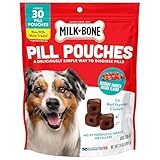 Milk-Bone Pill Pouches Dog Treats, Hickory Smoked Bacon Flavor, 30 Count Bags