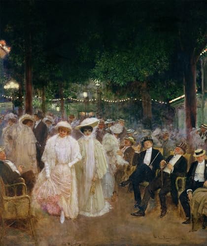 Image Sur Toile les Jardins de Paris Jean Beraud poster mural format 60x90