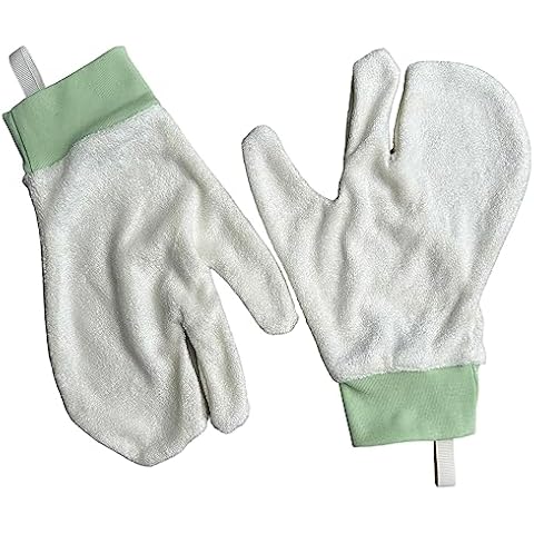 Nooks & Crannies Organic Bamboo Wash Gloves Mitt Pair - Newborns, Babies, Toddlers, Sensitive Skin Washcloth, Easy & Convenient Washing (Pistachio) Cover
