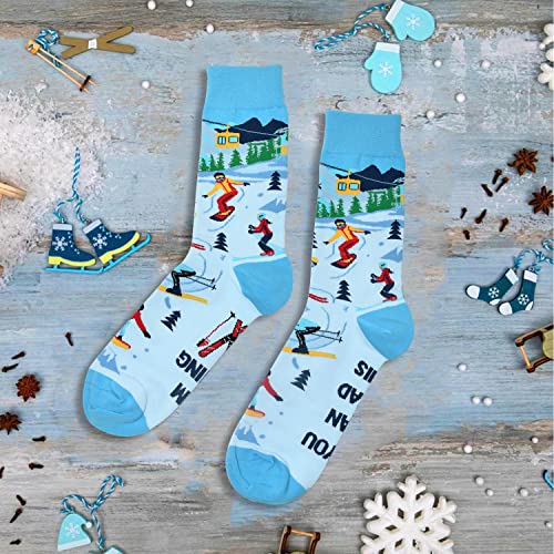 Funny Ski Socks For Women Men, Novelty Skiing Gifts Christmas Gifts Birthday Gifts For Skiers #TOP3