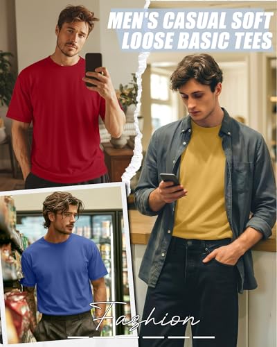 Image of Neer 3 Pack Big and Tall T-Shirts for Men L-7xl Tops | Large Casual Stretch Workout Tees, Short Sleeve Crewneck Oversized Shirts, Classic Summer Outfits, Comfy Basic Loose Clothes