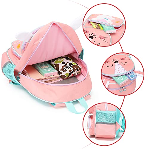 Toddler Backpack For Girls,Cute 3D Cartoon Pink Rabbit，Kids Kindergarten Backpack,Kids Backpack For Girls Travel Backpack School Backpacks For Suitable For 3-9 Years Preschooler Girls And Boys（Rabbit） #TOP3