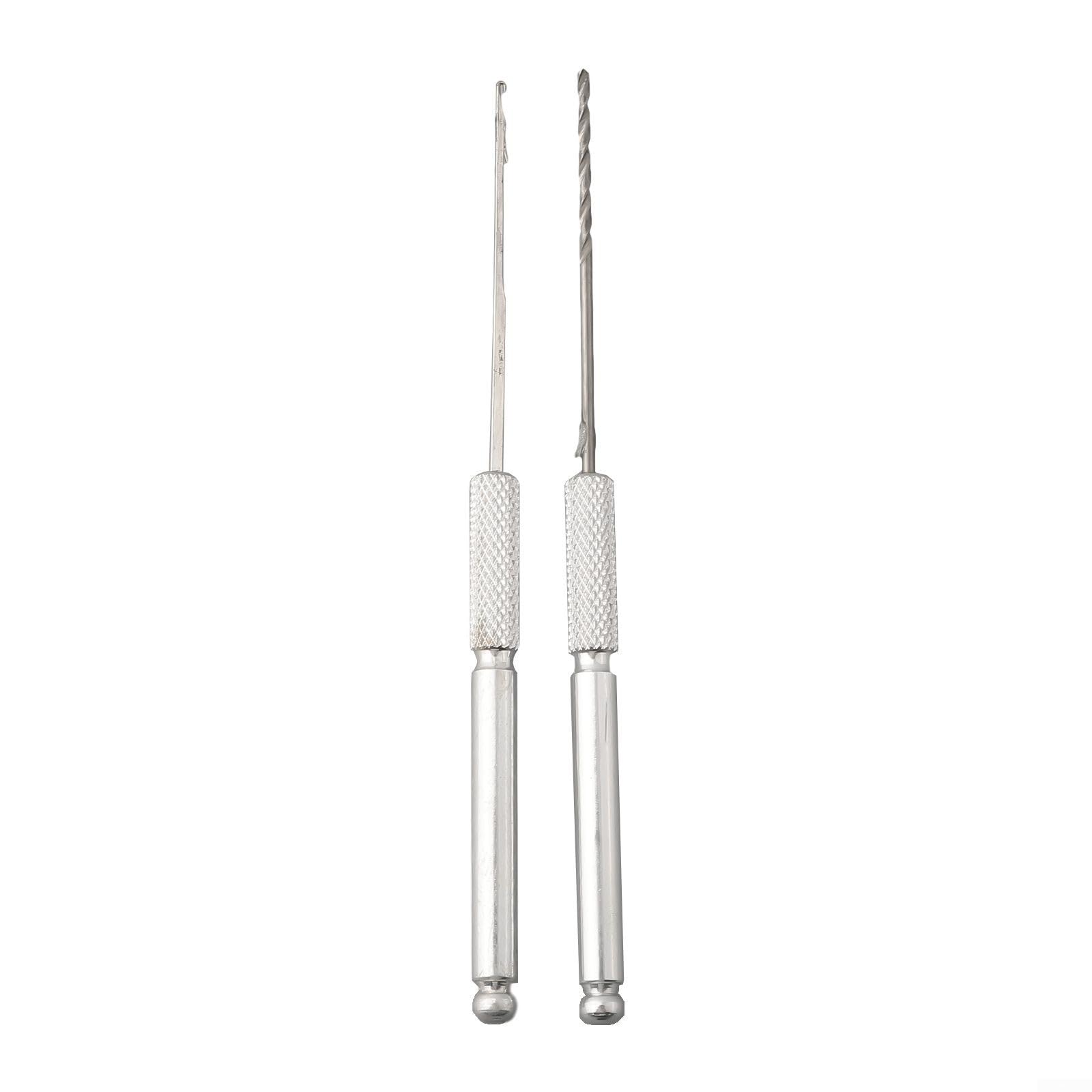 Juego de 2 agujas de cebo de pesca de acero inoxidable, kit de herramientas de taladro Boilie para pesca gruesa de carpas