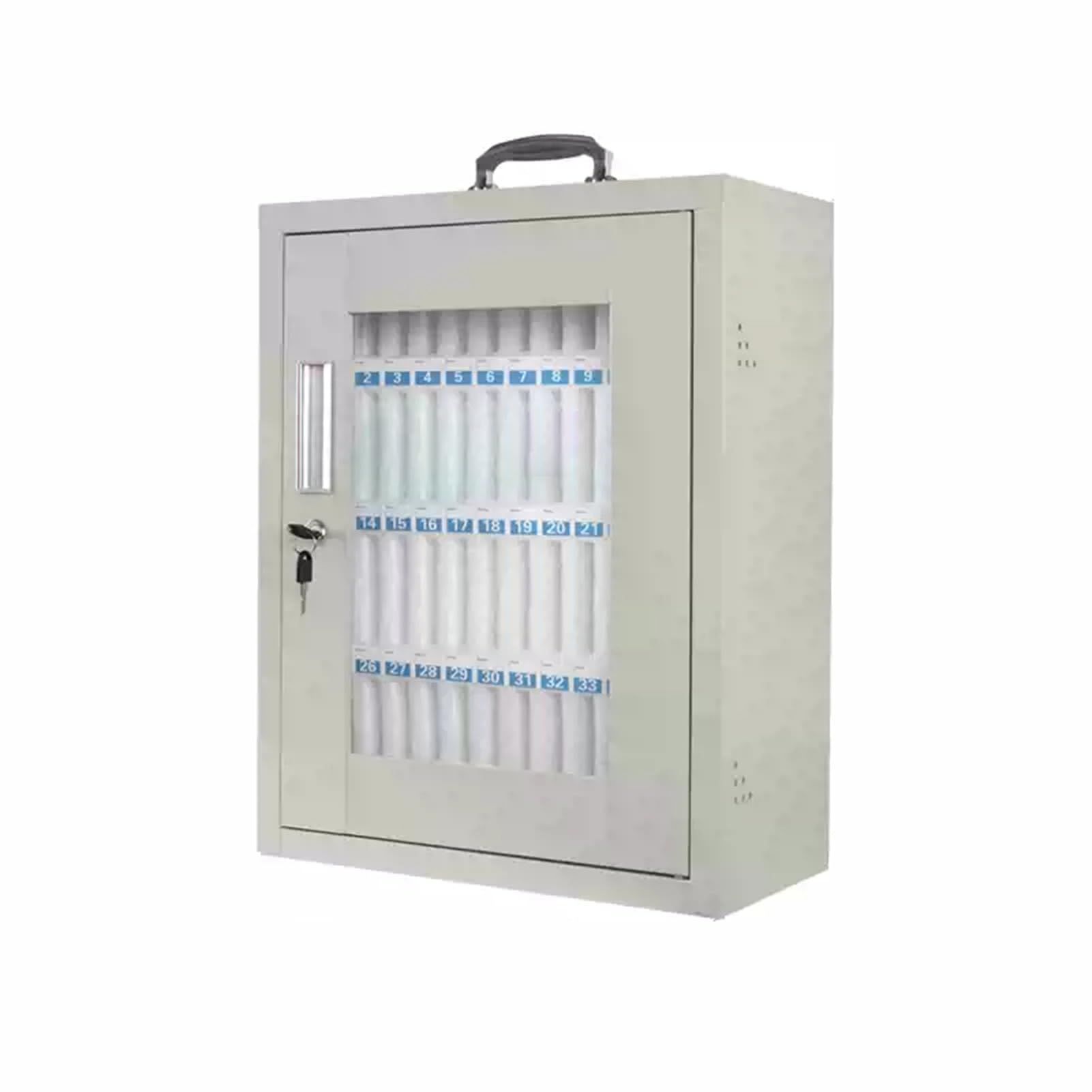 Mobile Phone Storage Cabinet Desktop Storage Rack Steel Mobile Phone Storage Cabinet,with Ventilating Holes at Both Ends Lock and Key with Digital Numbering,Suitable for School Factory Office(60 floor