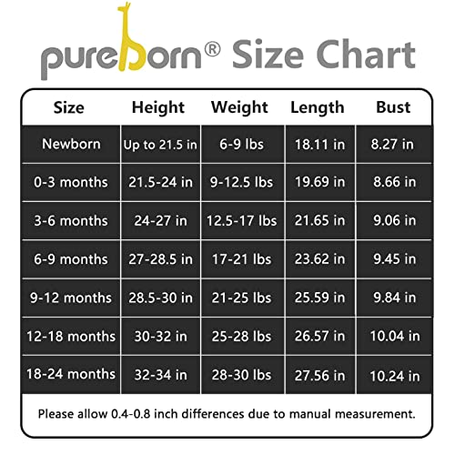 Image of pureborn Baby Boys Girls Jumpsuit Infant Unisex Long Sleeve Cotton One-Piece Coverall Spring Fall Outfit 0-24 Months