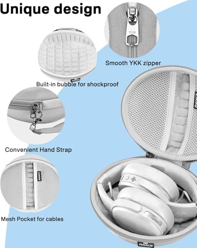 Image of Hard Travel Carrying Case Compatible with Skullcandy Crusher Over-Ear Headphones. (Case Only, Not Include The Device) (Silver)