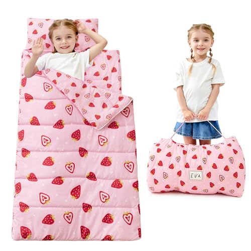 Image of Toddler Nap Mat for Preschool 50''x30'' Sleeping Mat with Removable Pillow and Minky Blanket for Kids Ages 3-7 Roll Up Soft Sleeping Bag for Boys Girls Kindergarten Daycare Sleepover