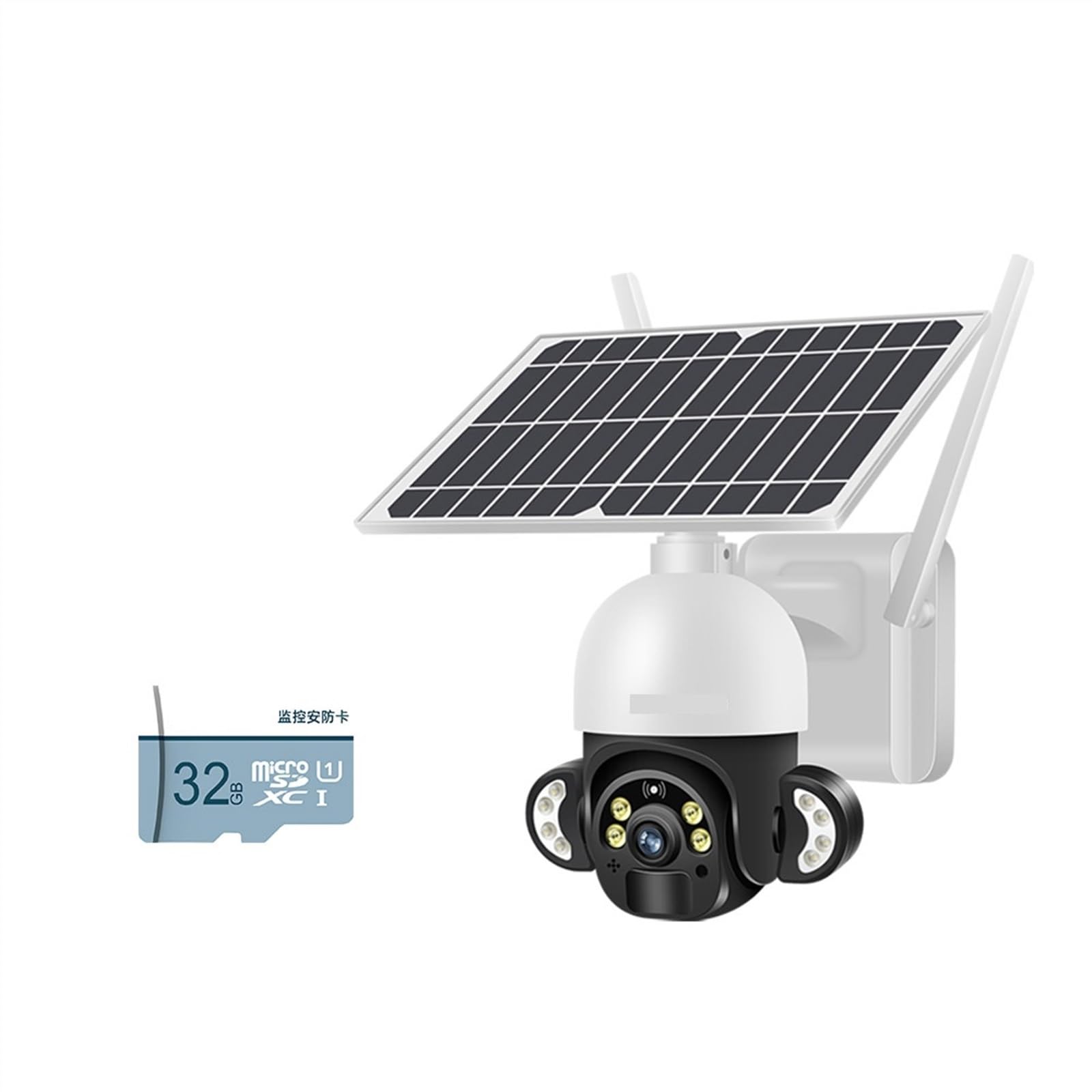 CVFRDD 4MP 4G Sim Card Camera 6W Solar Panel Wireless CCTV Video Surveillance Camera Outdoor Alarm Long Standby Battery(White 4G Add 32G)