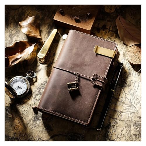Planificador de viajes de cuero para escapadas nómadas con organizador de tarjetas portátil