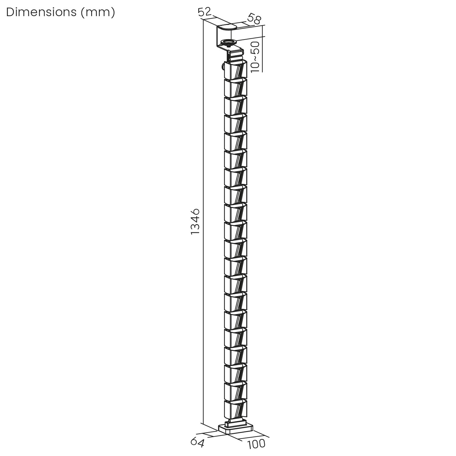 RS125 Organizer do kanałów kablowych, 1345 mm, czarno-czerwony, modułowa ochrona kabla na biurko, 2-kanałowy system organizacji bez wiercenia, zarządzanie kablami w stylu gamingowym