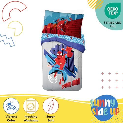 Image of Sunny Side Up Kids Comforter Set Includes Sheets and Pillow Covers - Soft and Cozy Bed Set for Stylish Room Decor, Gray - Spiderman, 4 Piece Toddler Bedding