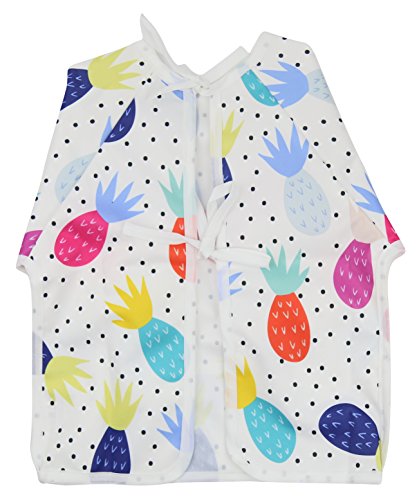 Pikababy Long Sleeved Bib Waterproof Bibs with Pocket - 6 to 24 Months Baby Girl and boy Colors (Pineapple) - Thumbnail 3