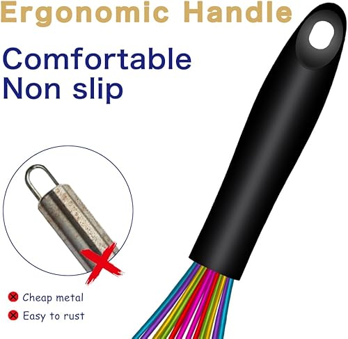 Miniatura 22 de Batidor de silicona morado apto para lavavajillas, diseño sellado impermeable, juego de 3, batidores de cocina profesionales para cocinar Premium