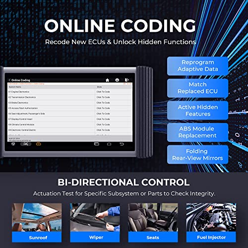 TOPDON Phoenix Pro ECU/ECM Programming Scan Tool, Bi-Directional Control, All System Diagnostic Scanner, Online Coding, 34+ Maintenance Service, OE-Level Diagnosis, 2 Years Free Update