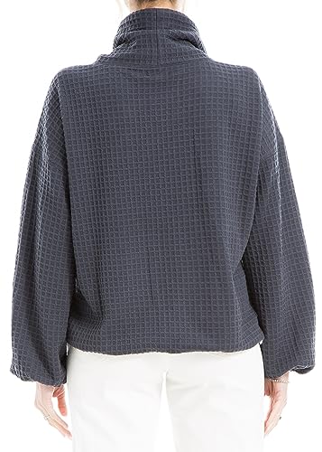 Image of Max Studio womens Max Studio Women's Cowl Neck Long Sleeve Waffle Knit Pullover