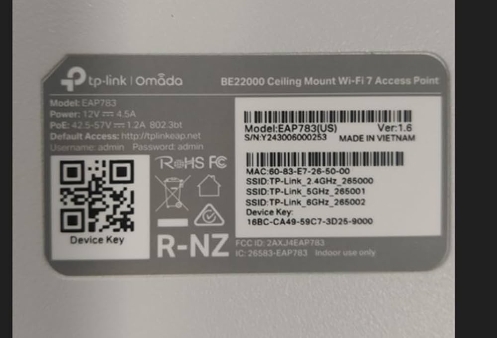 Omada EAP783 | BE22000 Tri-Band Wi-Fi 7 Wireless Access