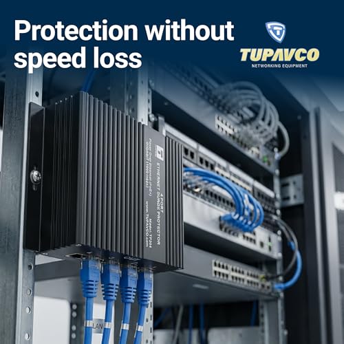 Image of 4 Port Gigabit Ethernet Surge Protector - Compatible with PoE++ - Tupavco TP204