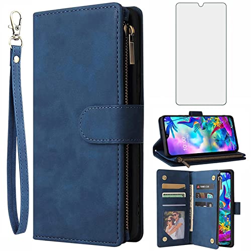 Protection LG G8X ThinQ anti-rayures avec étui portefeuille cuir