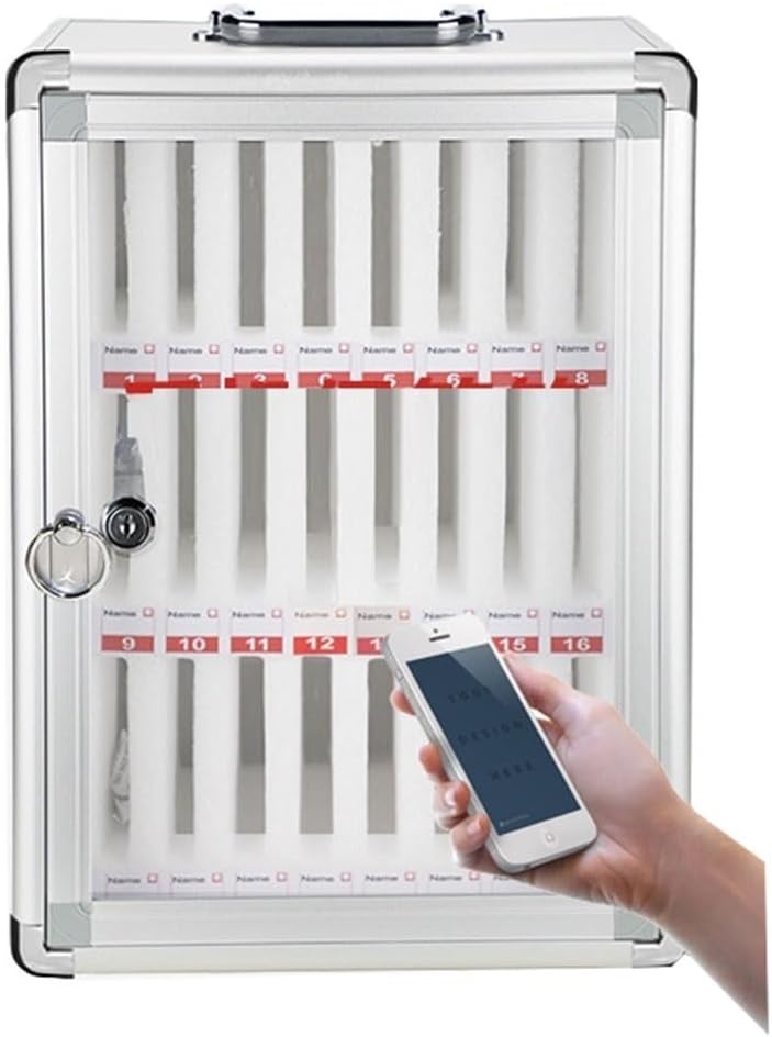 36 Slots Aluminum Alloy Cell Phone Locker - Transparent Locking Storage for Classroom, School, Office, Factory - Secure and Durable Cell Phone Organizer