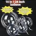 24 Inch Clear Bubble Balloons 10 Pack - Helium Ready TPU Balloons for Wedding Decorations, Christmas Party, Birthday, LED Lights & Confetti - No Stretch Needed, Perfectly Round (No LED Included)