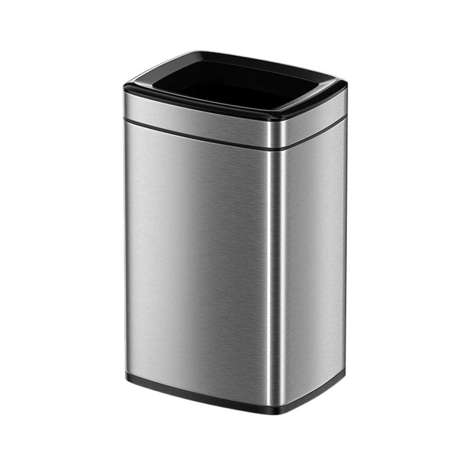 Sdydsge Silver Bin， 8L Light Coverless Stainless Steel Trash Can Narrow-Shaped Household Liviroom Kitchen Cracked Garbage Storage Office Can/B