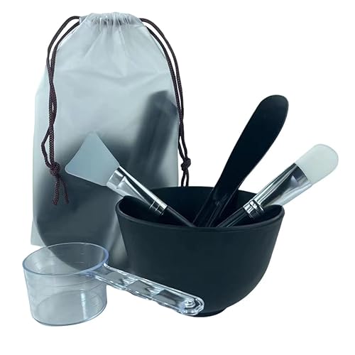 Juego de tazones para mezclar mascarillas faciales 5 en 1, kit de herramientas de máscara facial de calidad de spa con aplicador de cepillo de