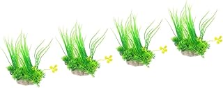 Mipcase 4 Pçs Grama Vívida Tanque Realista Para Aquário Estilo De Água Ornamento De Plástico Decoração Peixe Paisagem Artificial Simulação De Planta Betta Modelo Aquático Decoração De