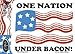 Produktbild Evilkid - Fly Colors One Nation Under Bacon Sticker - 3.5" x 4.24" - Weather Resistant, Long Lasting for Any Surface