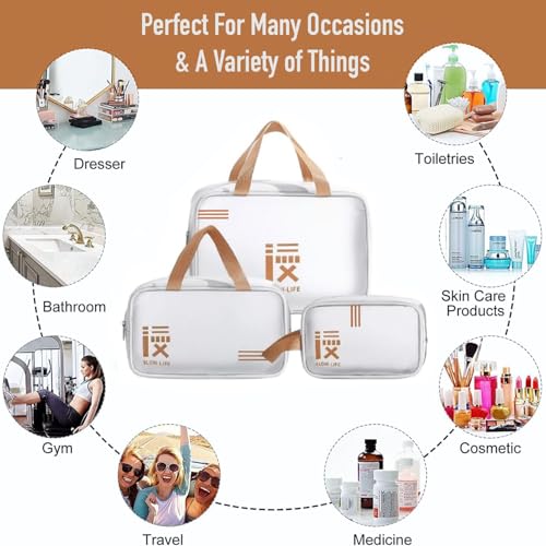 Image of HOOPOES 3-Piece Toiletry & Cosmetic Bag Set - Waterproof Travel Organizer for Makeup, Toiletries, and Accessories - Compact, Durable, Stylish Storage Bags for Women & Men
