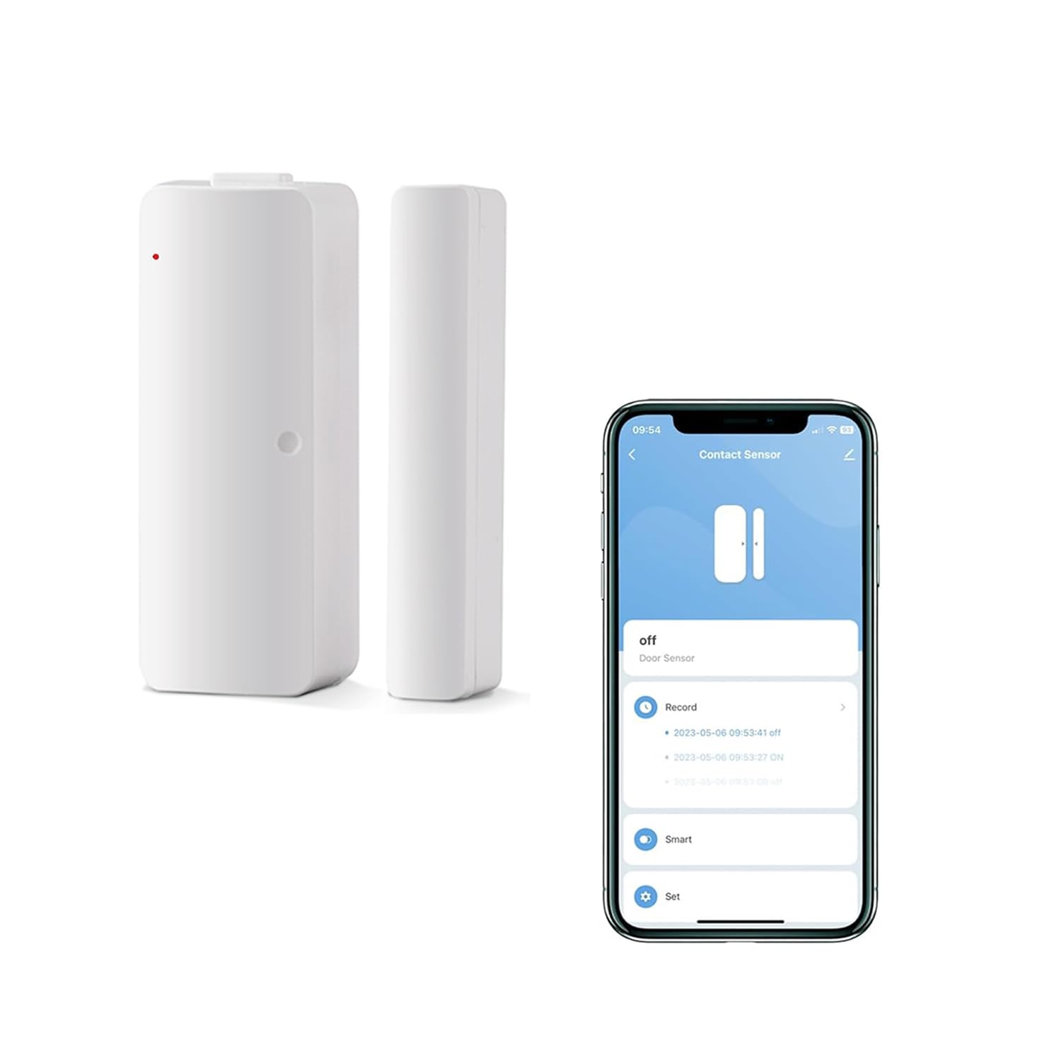 Jinvoo WiFi Door Sensor, Smart Window Door Sensor Alarm, Contact Sensor for Home Security, Wireless Magnetic Door Open Detector and Remote Notification Compatible with Alexa and Google Assistant