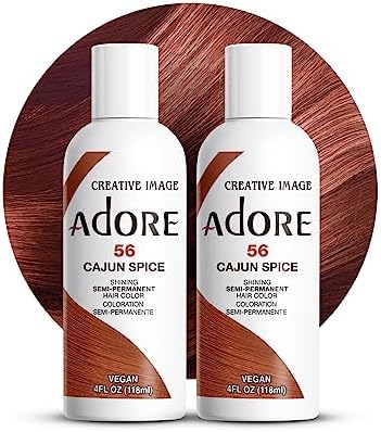 Adore Semi Permanent Hair Color - Vegan and Cruelty-Free Brown Hair Dye - 4 Fl Oz - 056 Cajun Spice (Pack of 2)