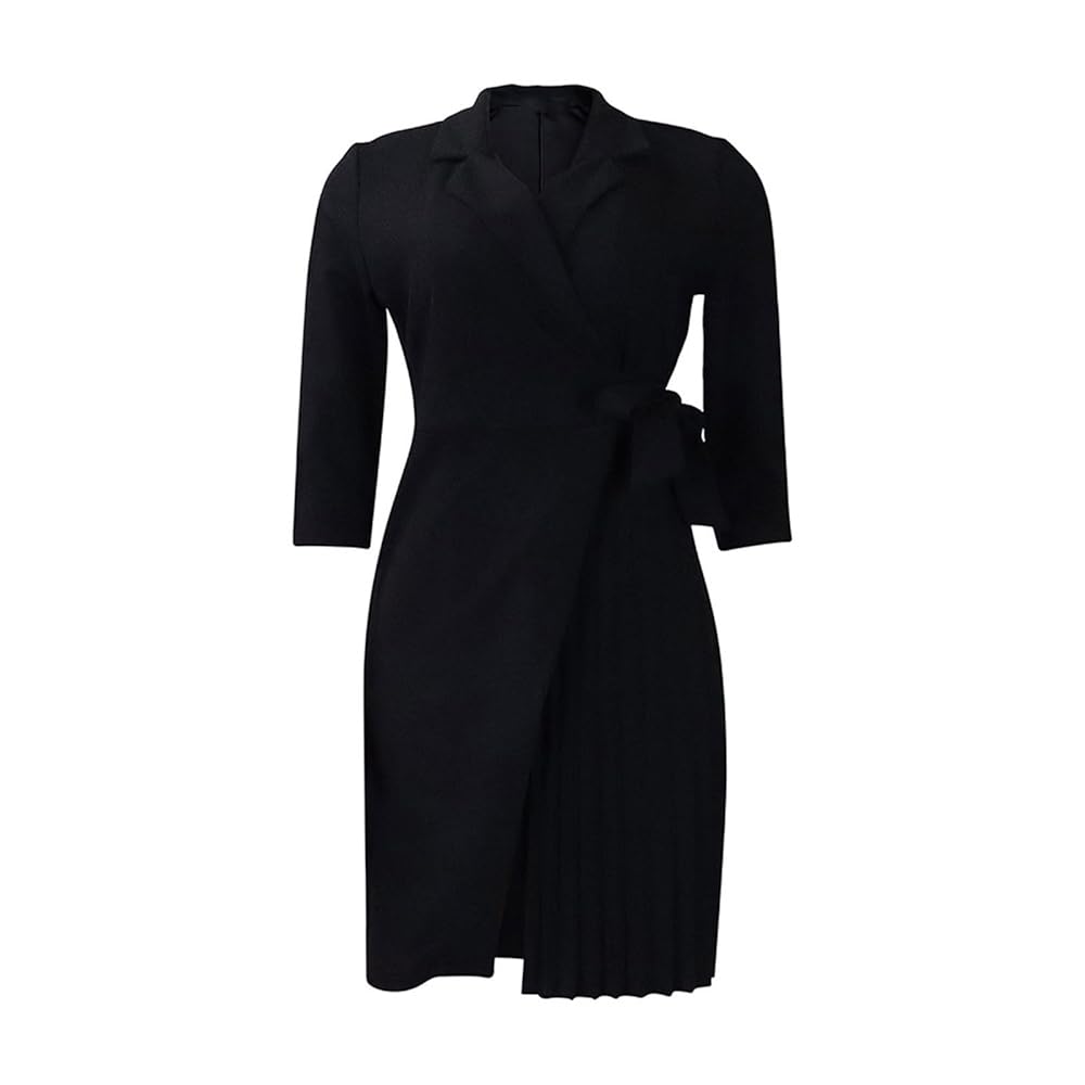 ワンピース Zen Round Neck Pleated Half Sleeve Suit Jacket Dress Black MUSINSA公式 | MAU SOLEUM Jenn round neck pleated half sleeve